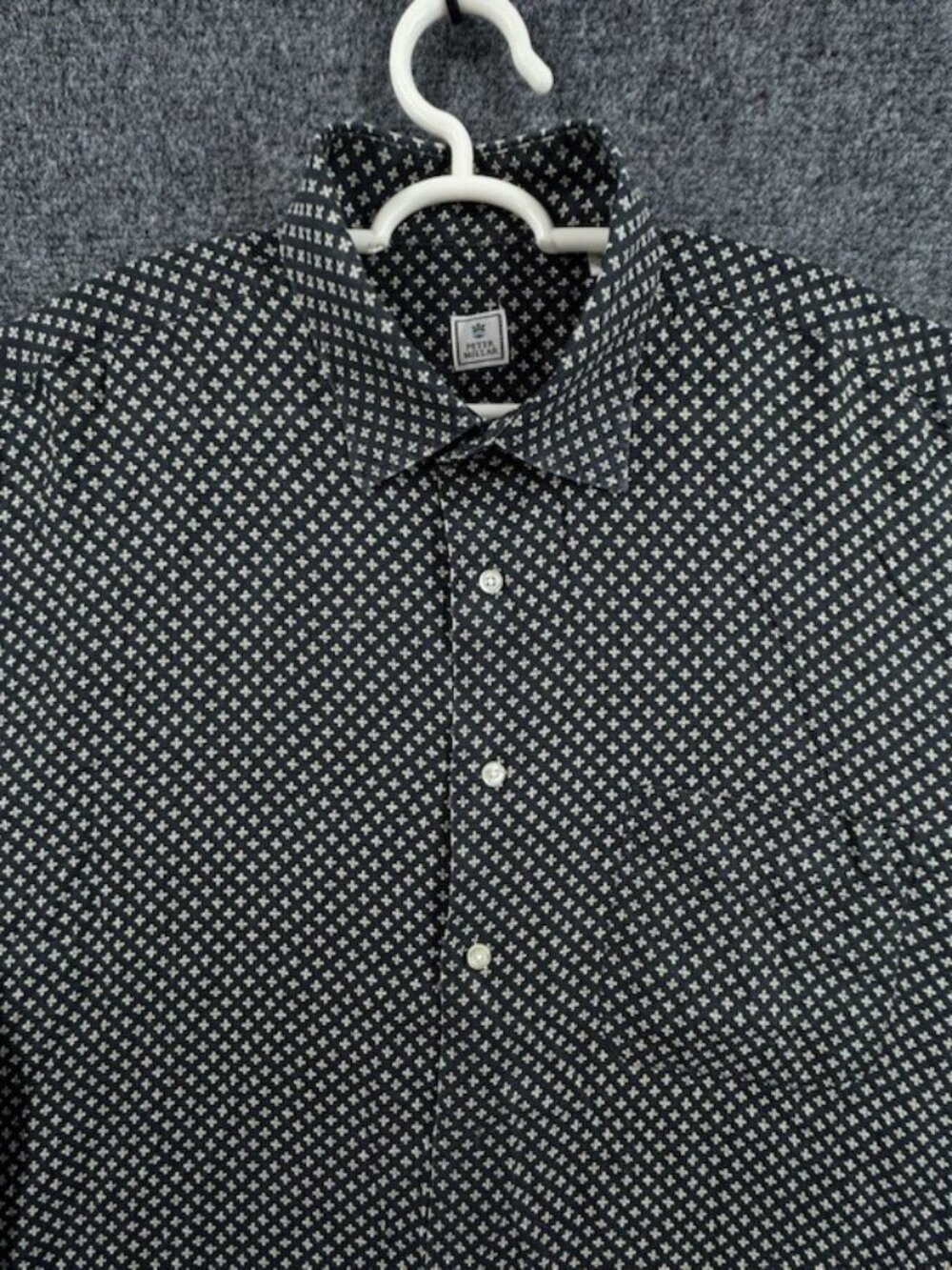 Peter Millar Black White Turkey All Cotton Geometric Large Shirt Button Up Men